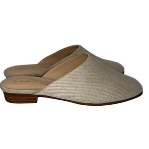 Clarks Cream Mules